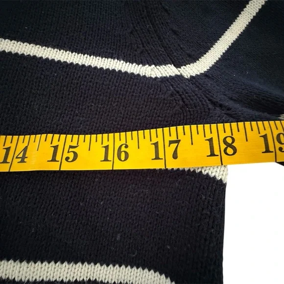 BANANA REPUBLIC Navy Stripe Cotton Silk Sweater
Size Small - Picture 6 of 9